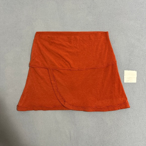 Jet Dresses & Skirts - Jet Portland Sustainable Burnt Orange Raw Hem Wrap Mini Skirt W26 L13